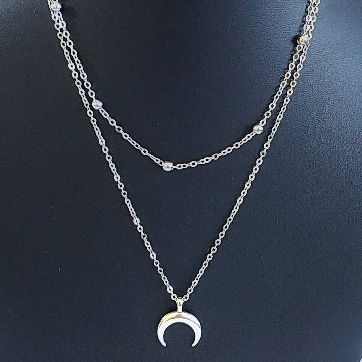 Double Layered Half Moon Neck Chain - Image 1