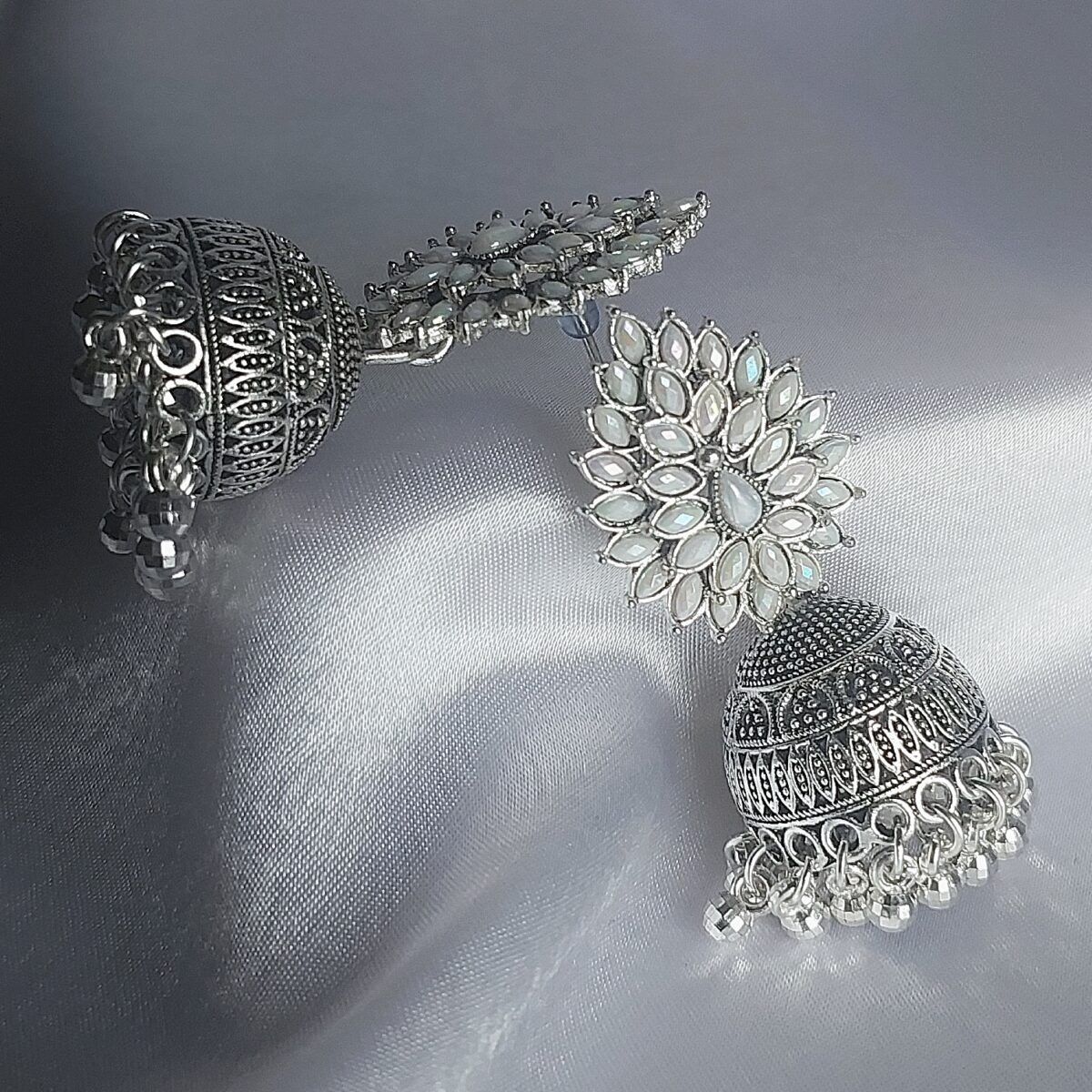 Floral Studed Jhumka - Image 2