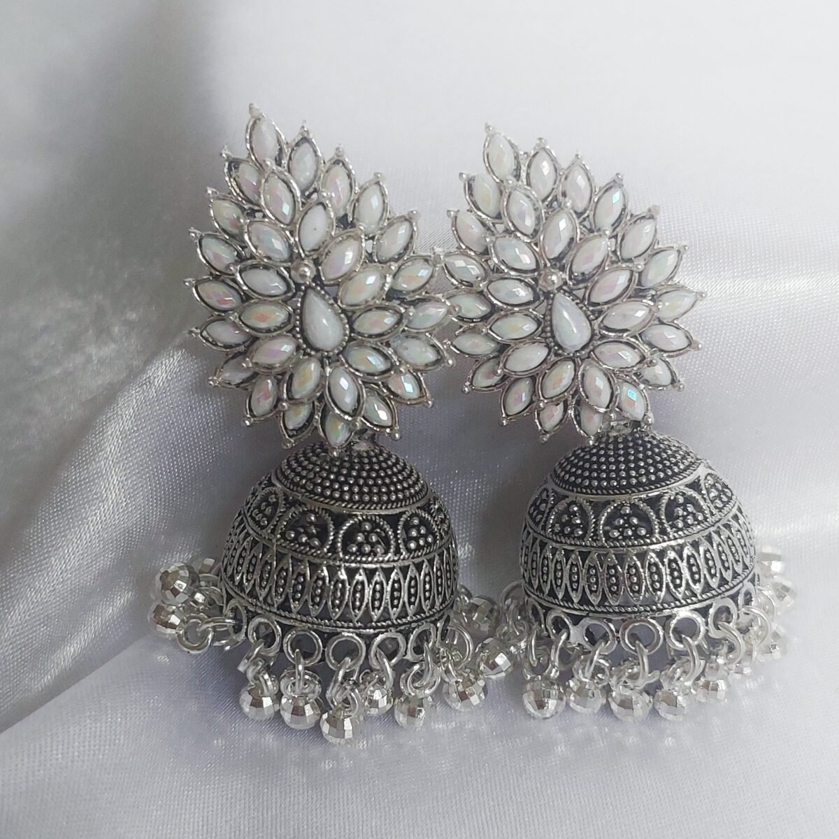 Floral Studed Jhumka - Image 1