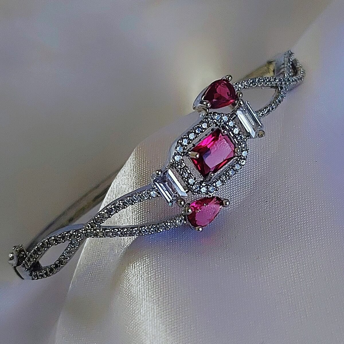 Ruby Crystal Bracelet Bangle - Image 1