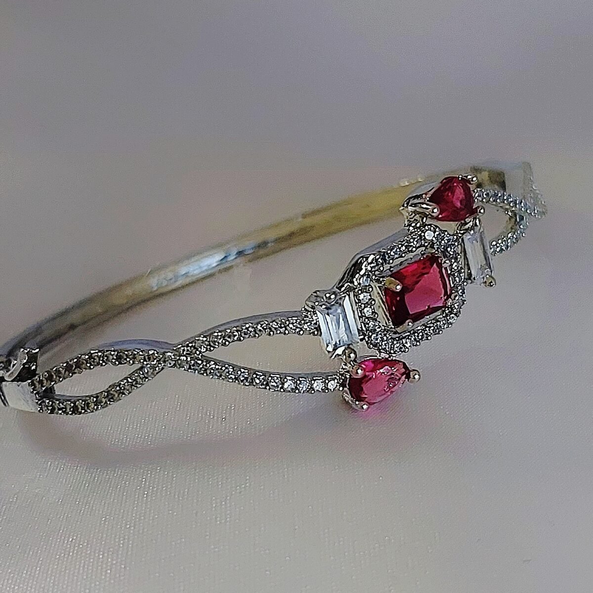 Ruby Crystal Bracelet Bangle - Image 2