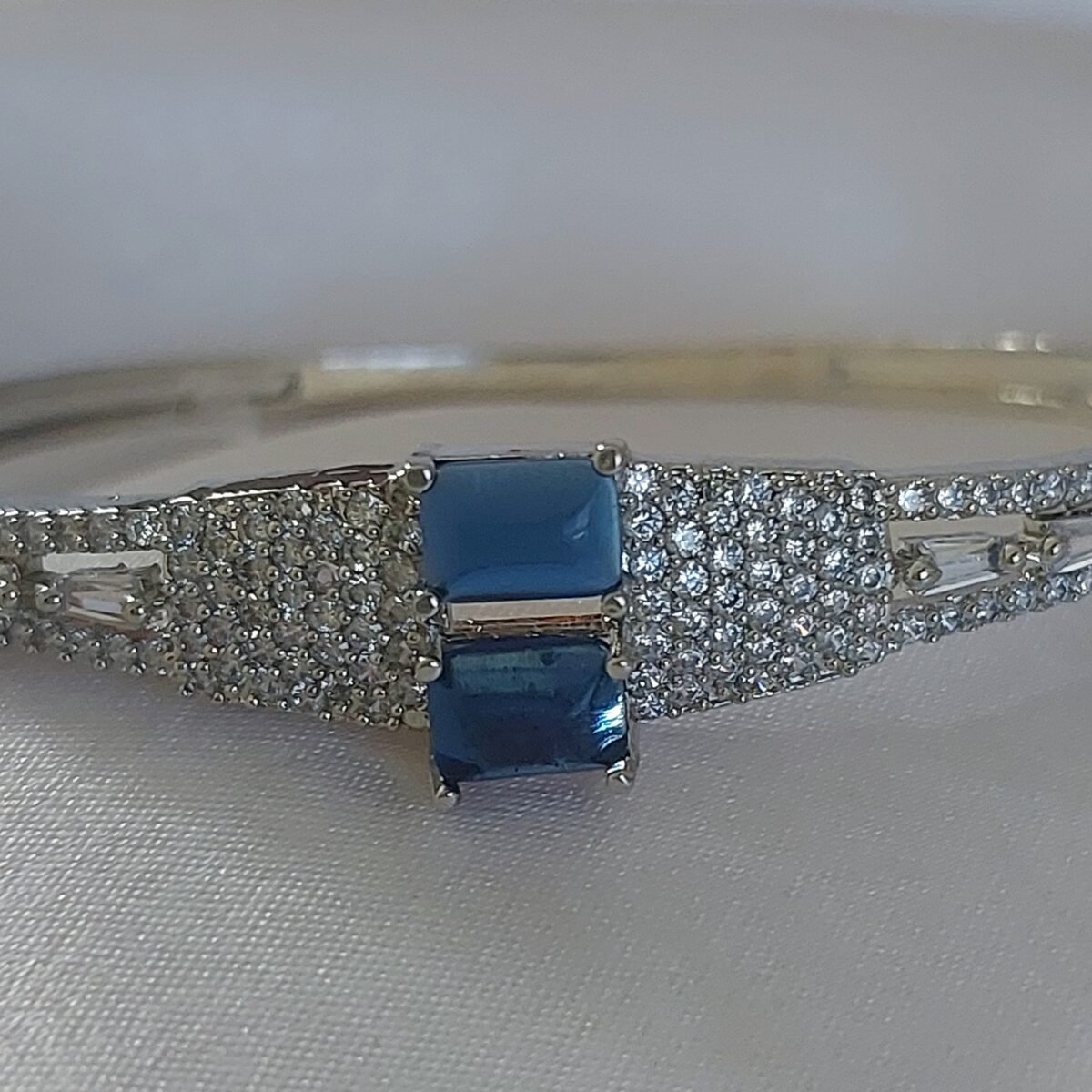 Deep Blue Crystals Bracelet Bangle - Image 3