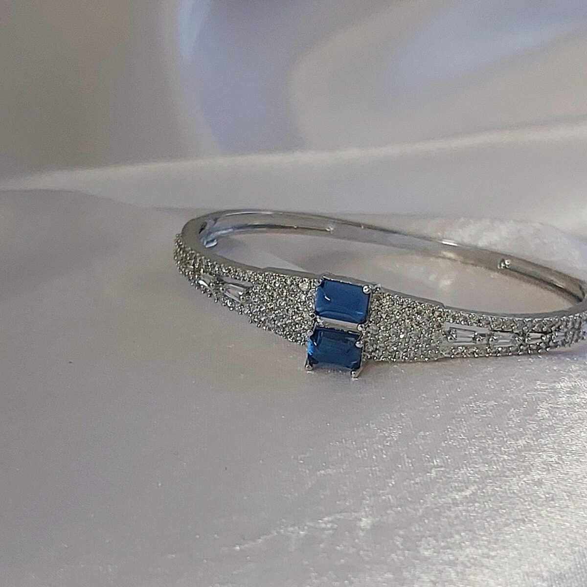 Deep Blue Crystals Bracelet Bangle - Image 2