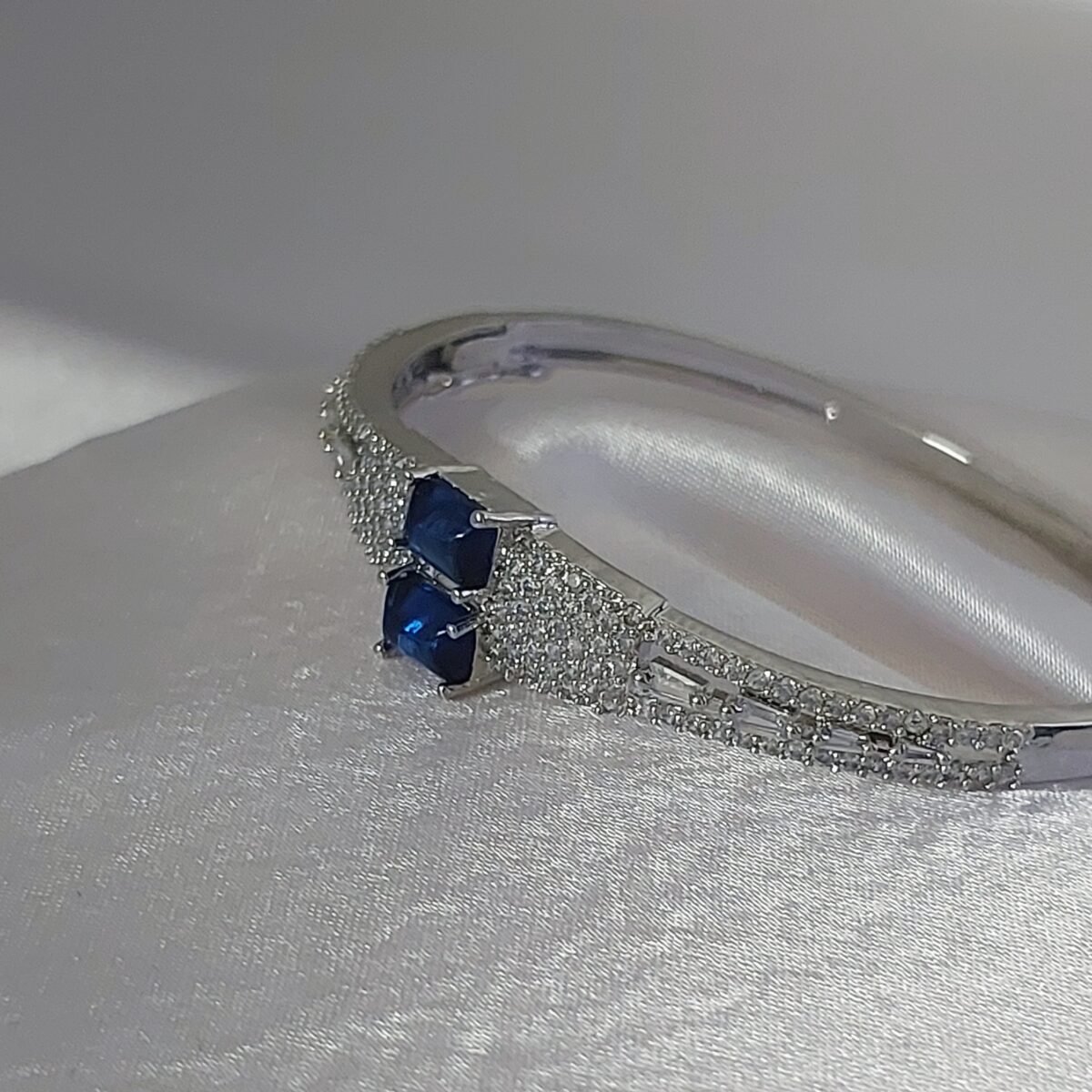 Deep Blue Crystals Bracelet Bangle - Image 1