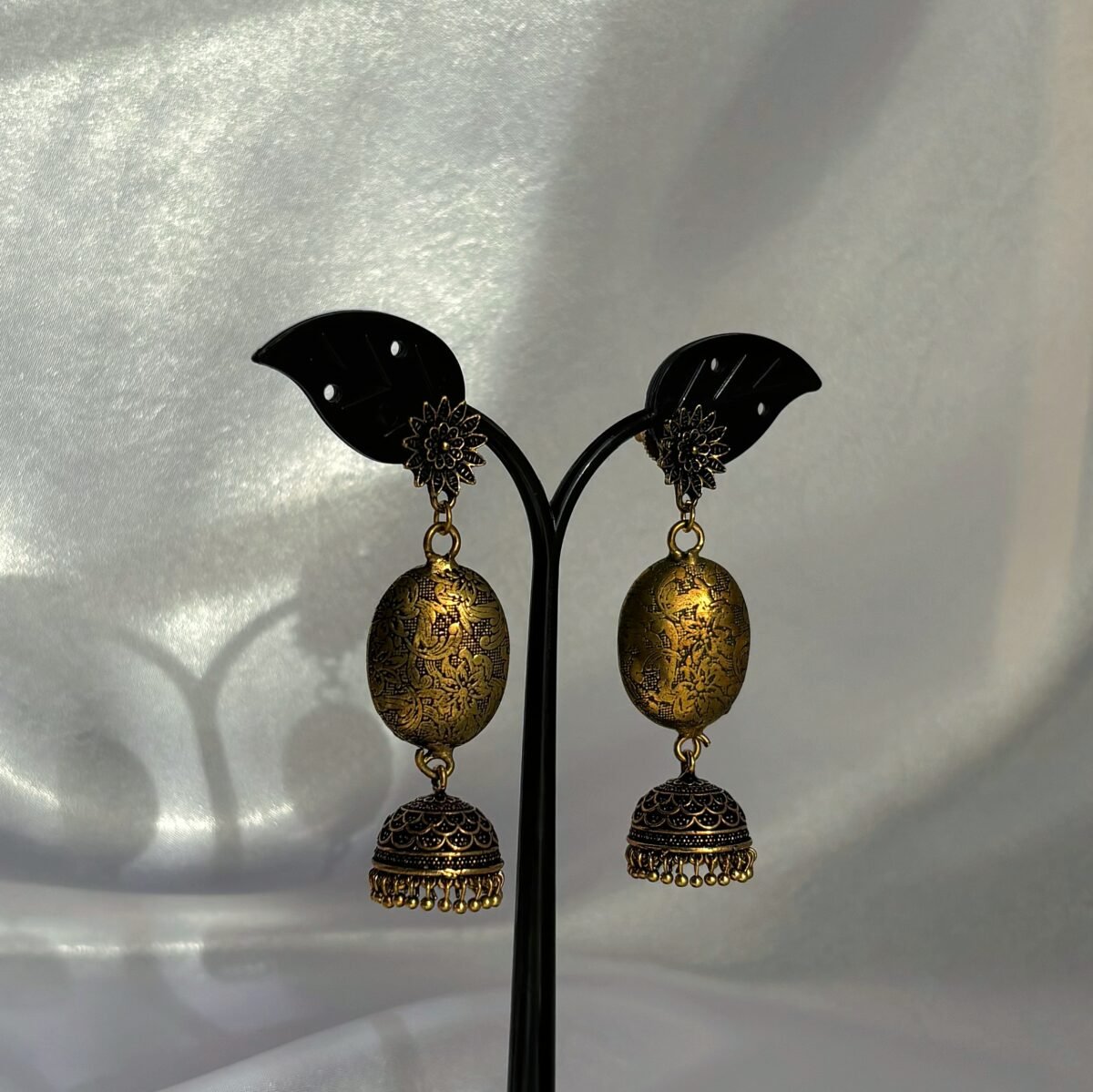 Long Floral Jhumka - Image 1