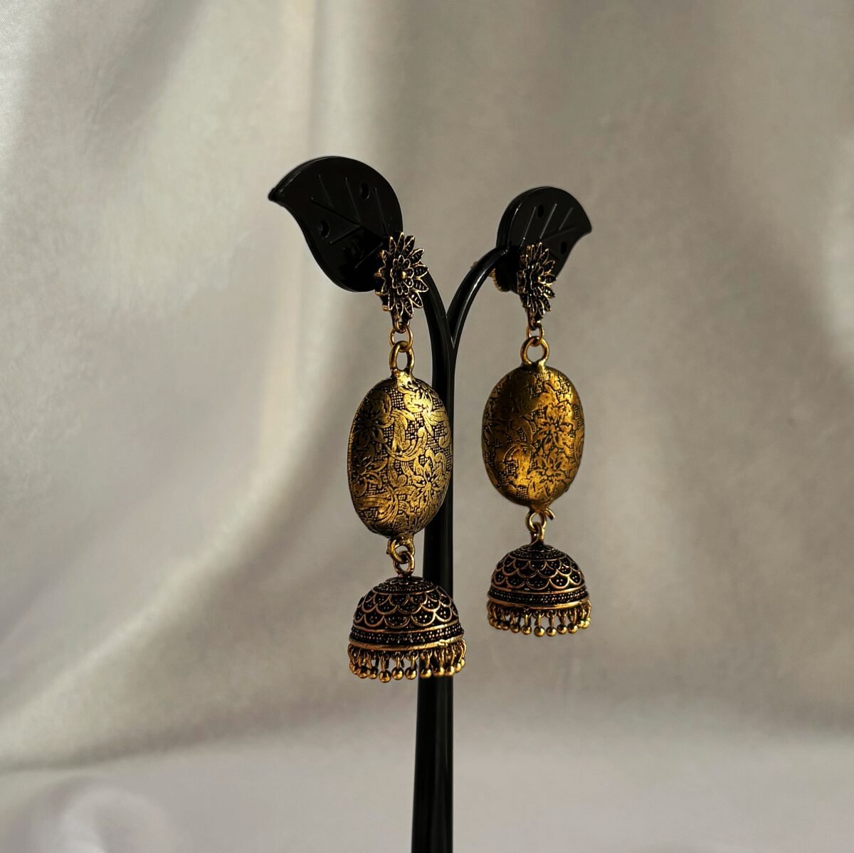 Long Floral Jhumka - Image 2