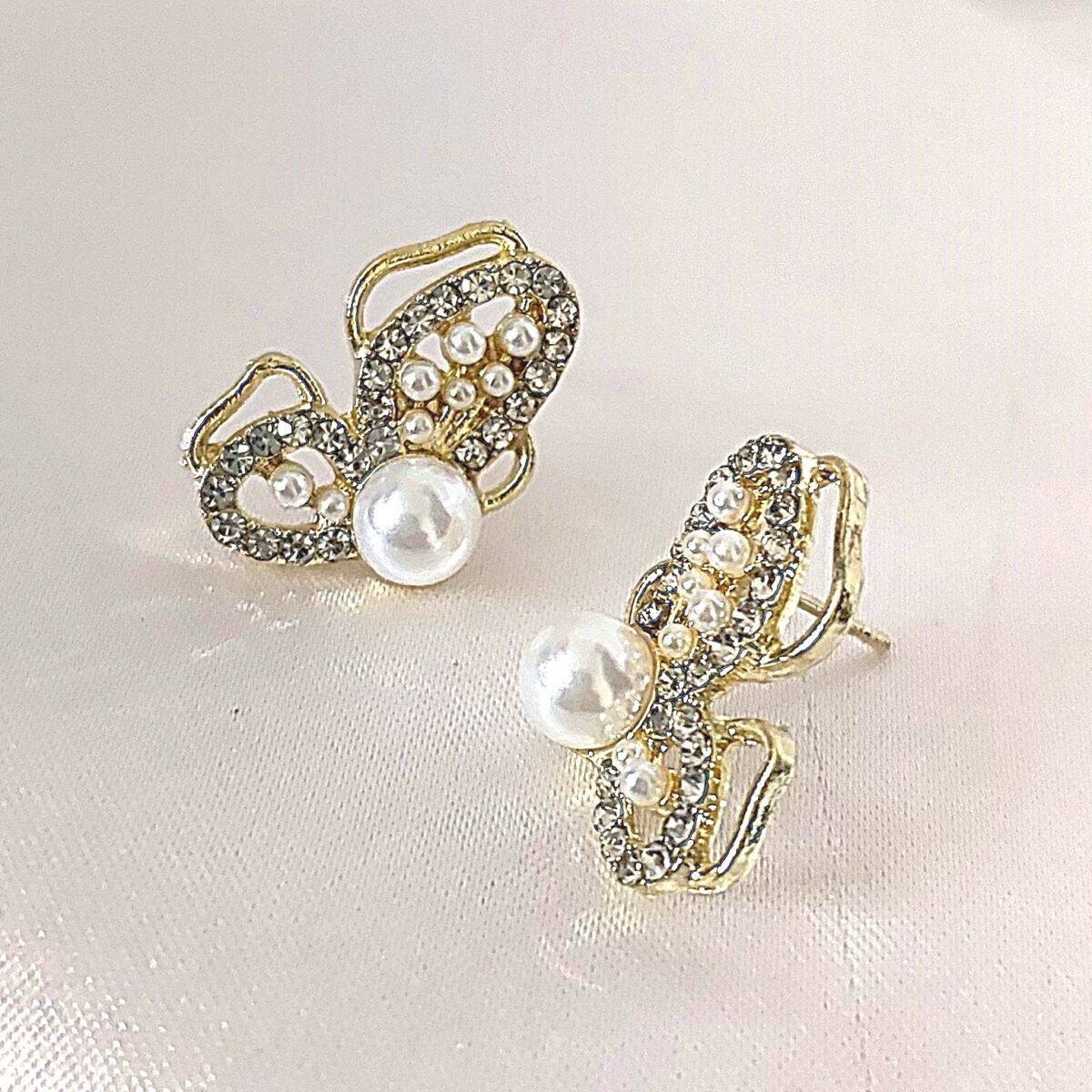 Pearl Butterfly Earrings - Image 2