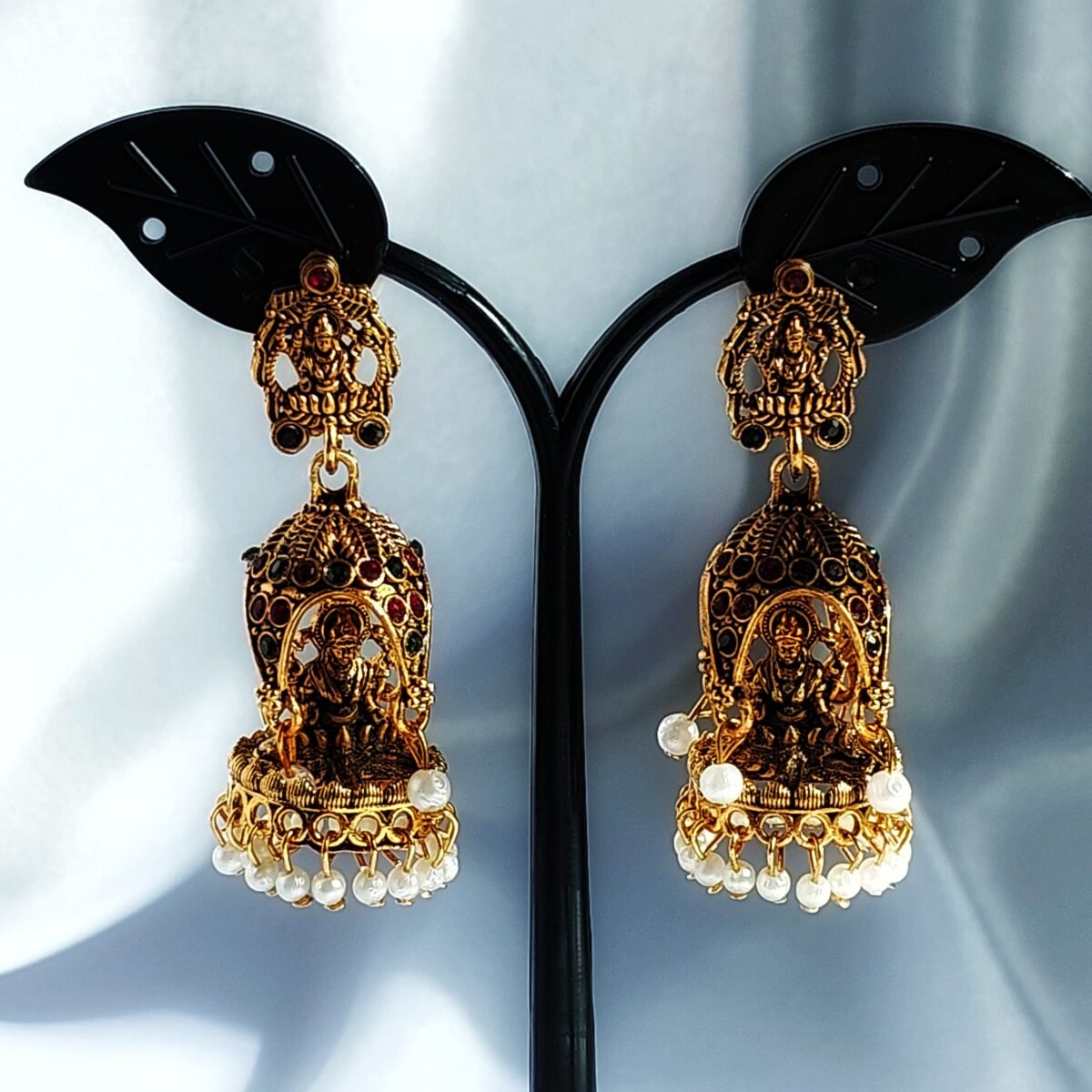Lakshmi Carved Jhumka - Image 1