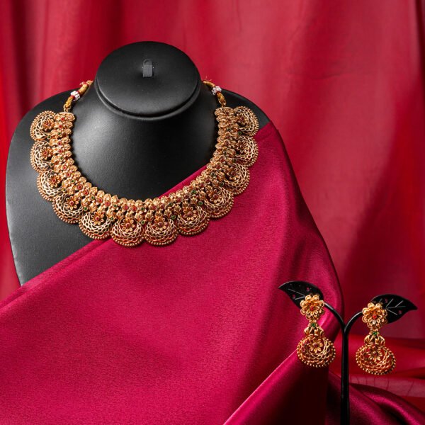Regal Blossom Gold Necklace Set