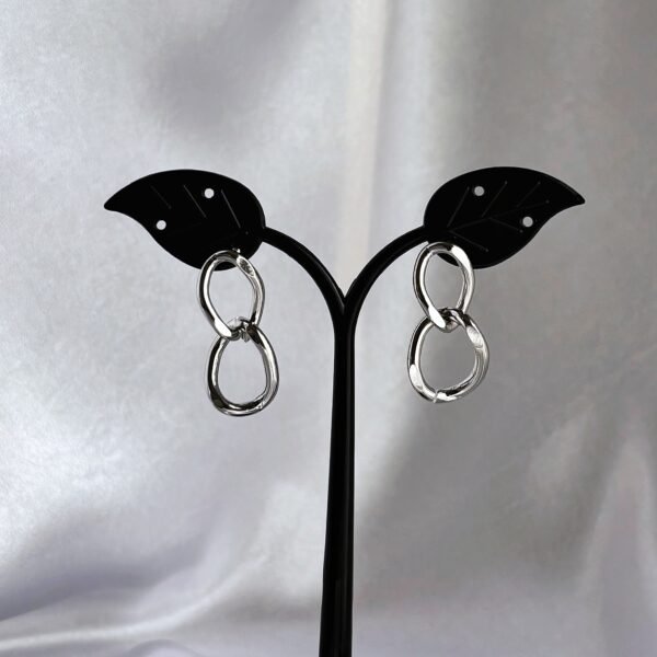 Duo Silver Hoops Earring